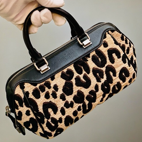 EUC Louis Vuitton Limited Edition Stephen Sprouse Leopard Chenille Baby Bag - Picture 1 of 17